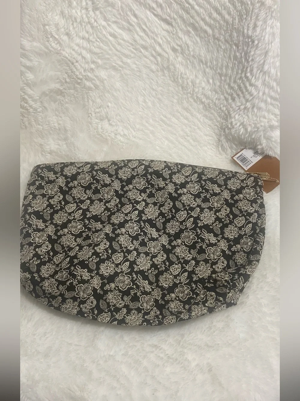 Sonia Kashuk Black + Cream Floral Cosmetic Pouch